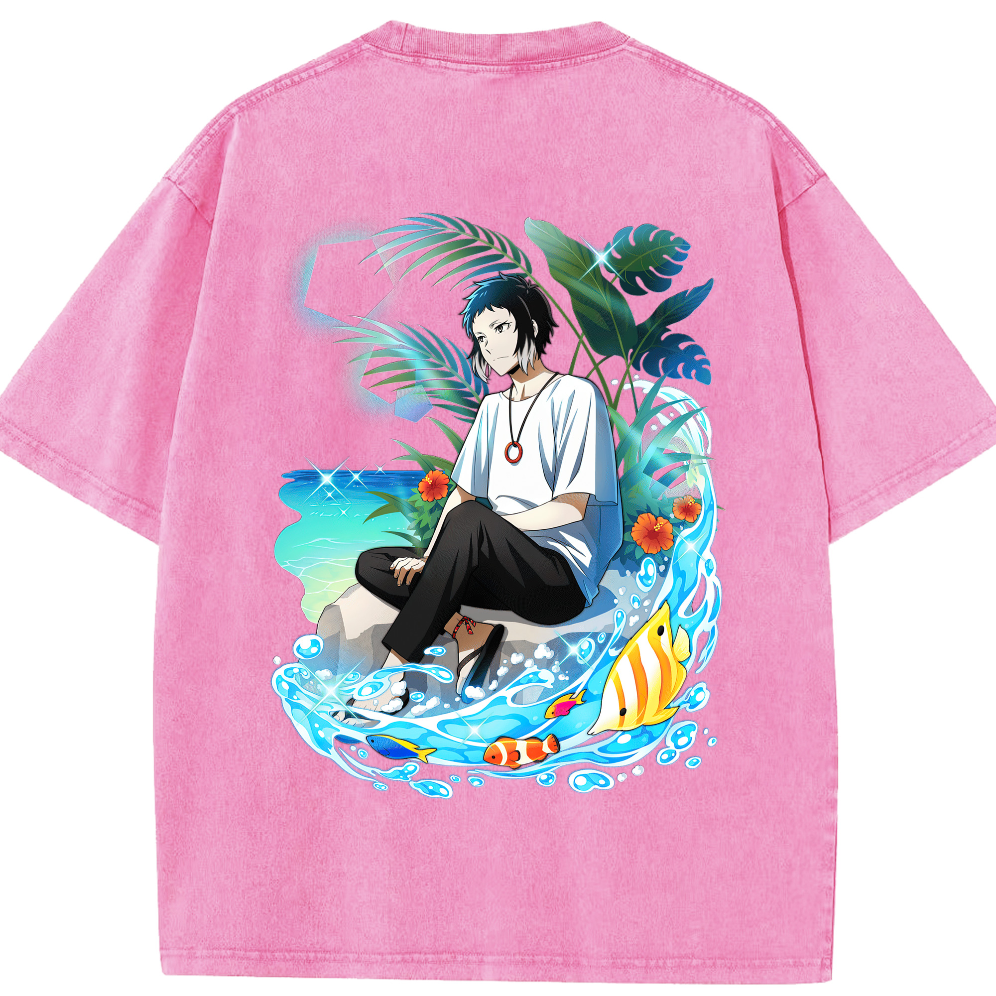 （画像用） 文豪ストレイドッグス Bungo Stray Dogs 綿100% ヴィンテージ風 半袖Tシャツ（背面プリント）